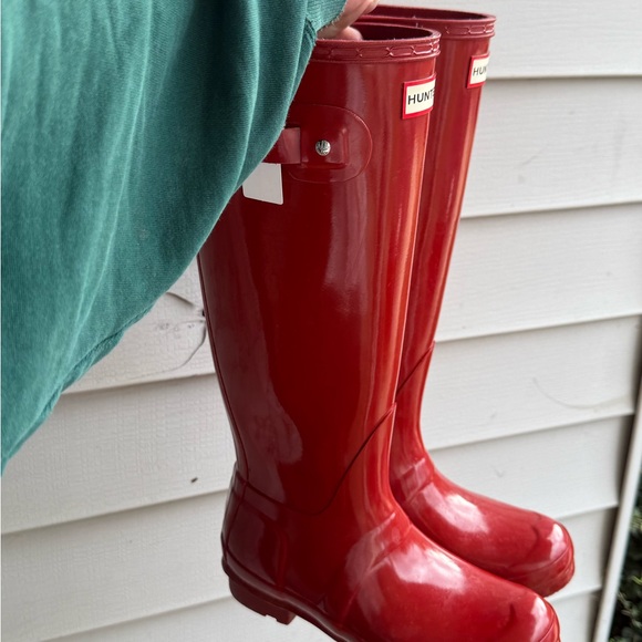 Hunter Glossy Red Tall Boots - Picture 6 of 13